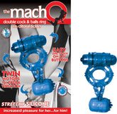 THE MACHO DOUBLE COCK & BALLS RING W/ CLITORAL TICKLER