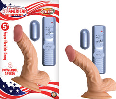 ALL AMERICAN WHOPPERS 5" VIBRATING DONG WITH BALLS & BULLET