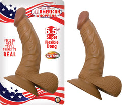 ALL AMERICAN WHOPPERS 6.5" DONG WITH BALLS-LATIN