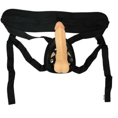 ALL AMERICAN WHOPPERS 6 1/2" DONG W/UNIVERSAL HARNESS-WHITE