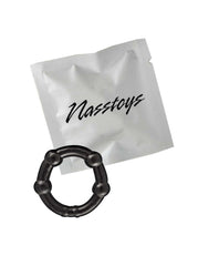MY TEN ERECTION RINGS BEADED COMFORT RINGS-BLACK