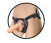 NATURAL REALSKIN SQUIRTING PENIS W/ADJUSTABLE HARNESS 6"-WHITE