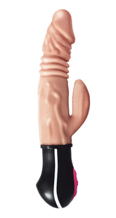 NATURAL REALSKIN HOT COCK ROTATING THRUSTER-WHITE