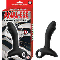 ANAL-ESE COLLECTION VIBRATING ALPHA PLUG #3-BLACK