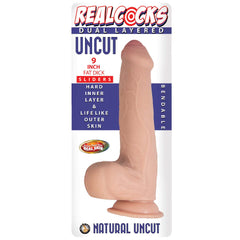 REALCOCKS DUAL LAYERED UNCUT SLIDER 9" FAT DICK