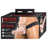 ERECTION ASSISTANT HOLLOW STRAP-ON 6" VIBRATING
