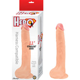 HERO 11" STRAIGHT COCK-WHTE