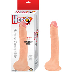 HERO 11" STRAIGHT COCK-WHTE