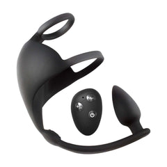 MAGIC REMOTE SCROTUM MASSAGER PLUG-BLACK