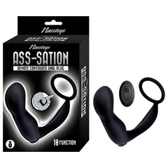 ASS-SATION REMOTE CONTOURED ANAL PLUG-BLACK