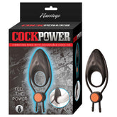 COCKPOWER VIBRATING RING W/ADJUSTABLE COCK TIE-BLACK