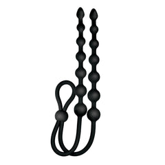 ASS-SATION DUAL SILICONE ANAL BEADS-BLACK