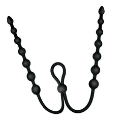 ASS-SATION DUAL SILICONE ANAL BEADS-BLACK