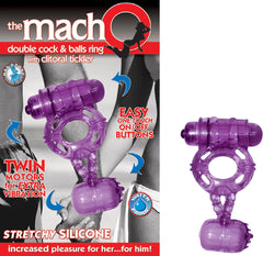 THE MACHO DOUBLE COCK & BALLS RING W/ CLITORAL TICKLER