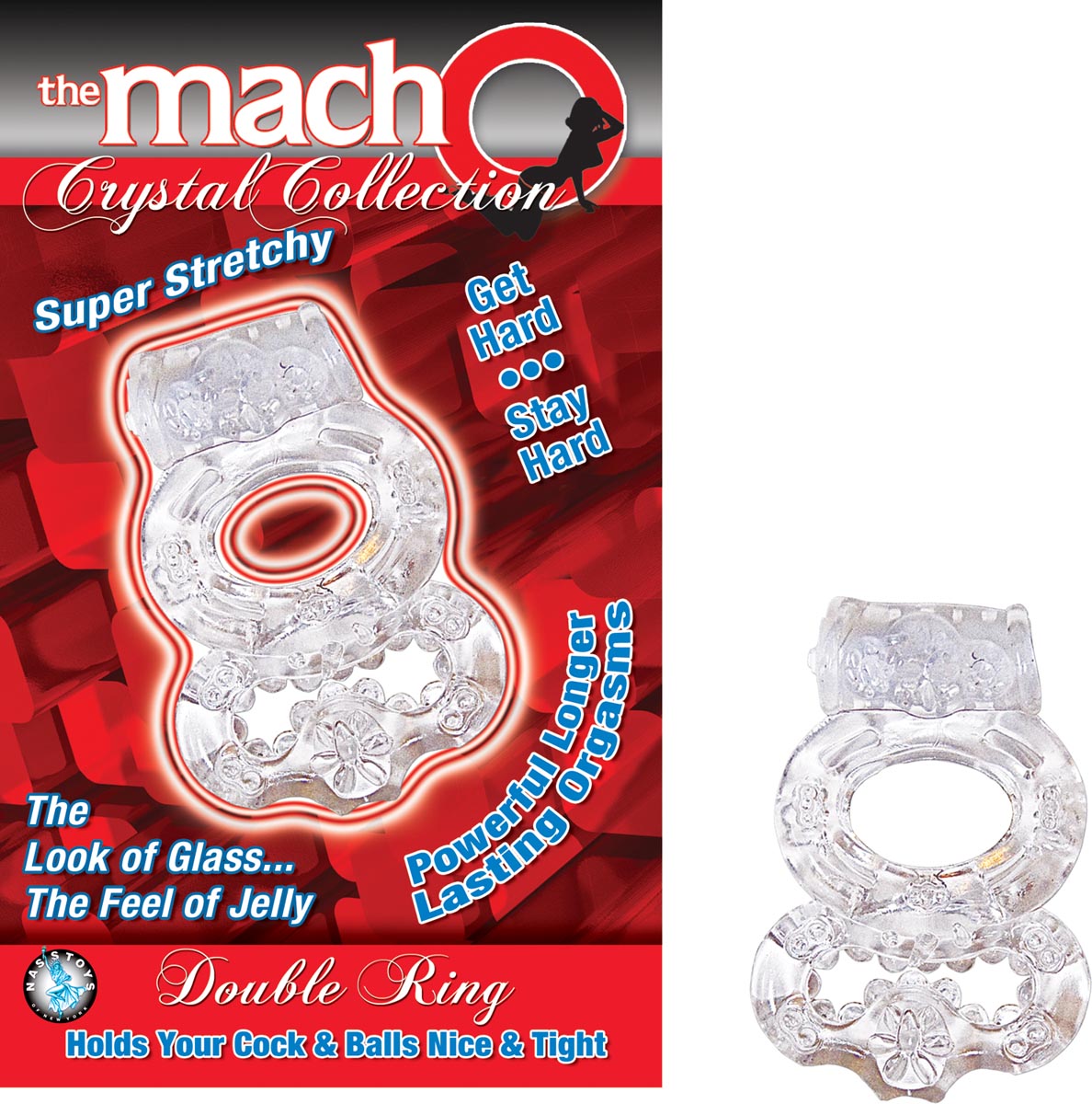 THE MACHO CRYSTAL COLLECTION DOUBLE RING-CLEAR