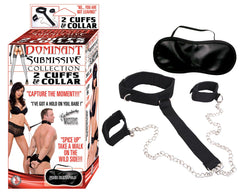 DOMINANT SUBMISSIVE COLLECTION 2 CUFFS & COLLAR-BLACK