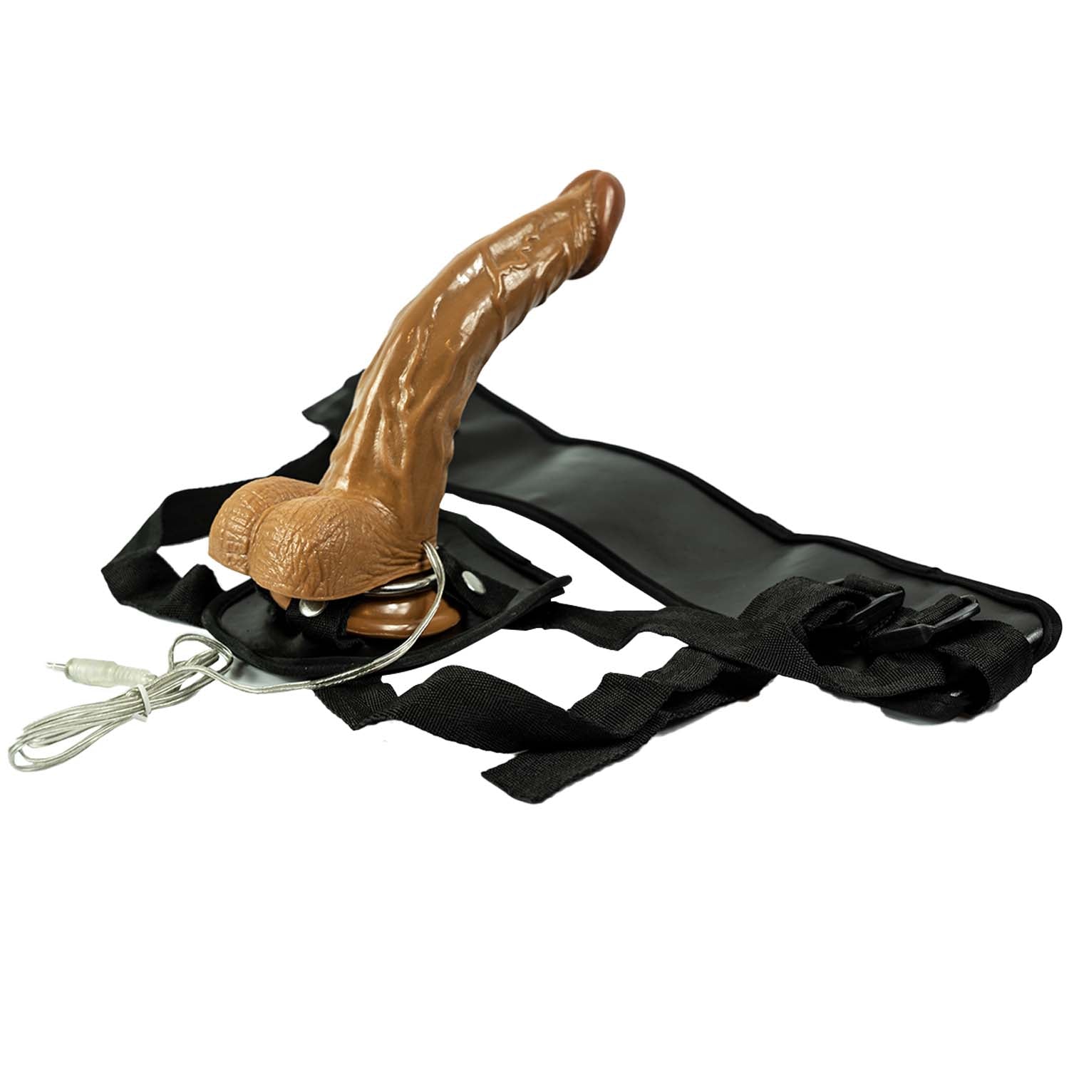 ALL AMERICAN WHOPPERS VIBRATING 8" DONG WITH UNIVERSAL HARNESS