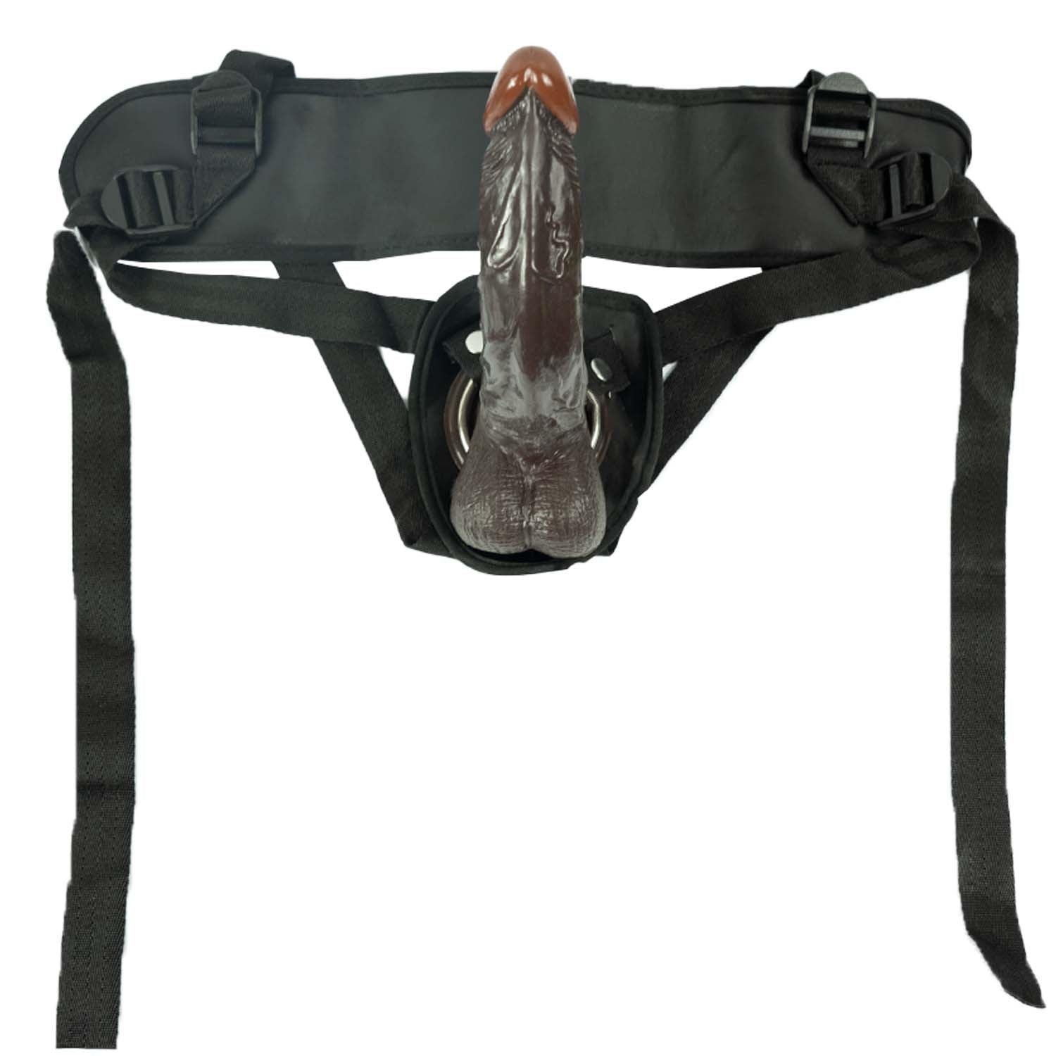 ALL AMERICAN WHOPPERS VIBRATING 8" DONG WITH UNIVERSAL HARNESS