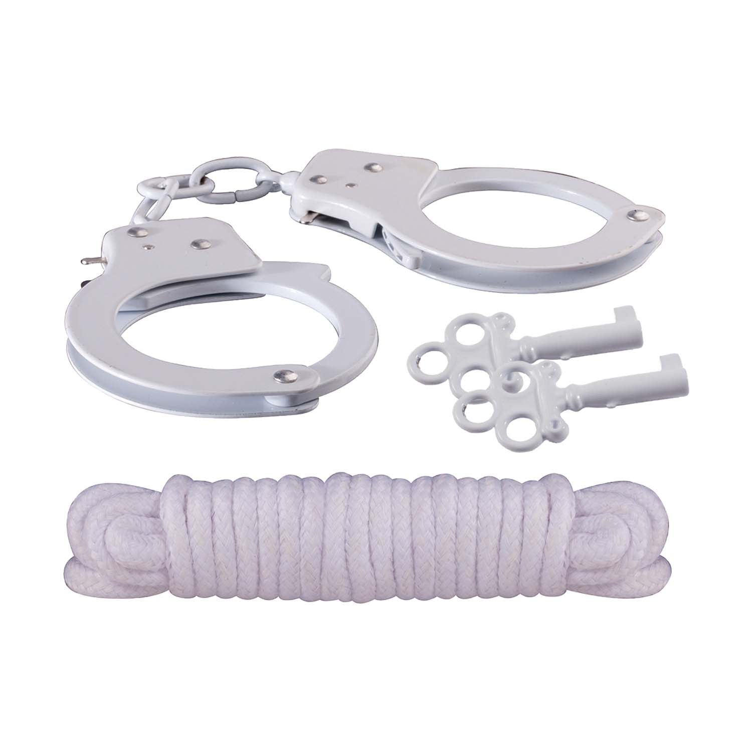 SINFUL METAL CUFFS W/KEYS & LOVE ROPE