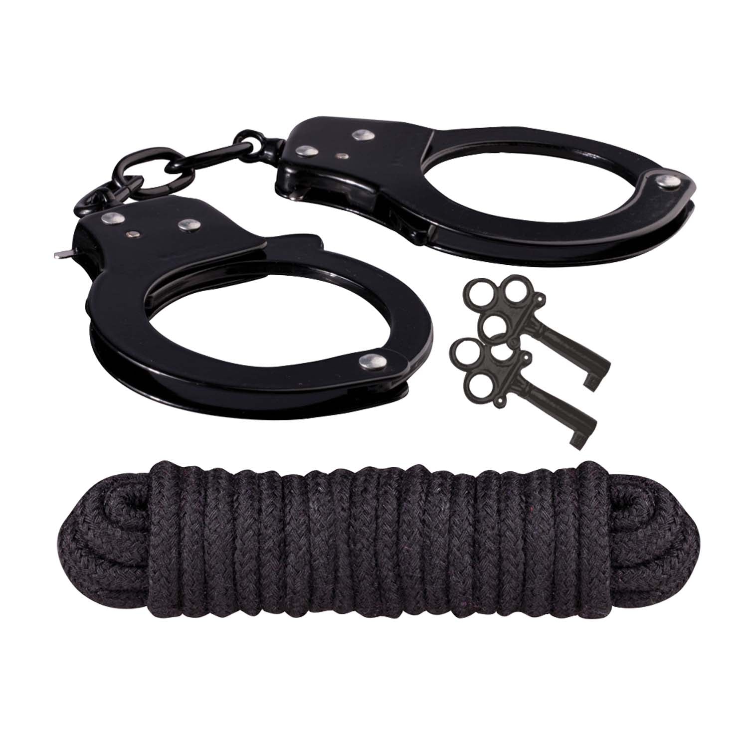 SINFUL METAL CUFFS W/KEYS & LOVE ROPE