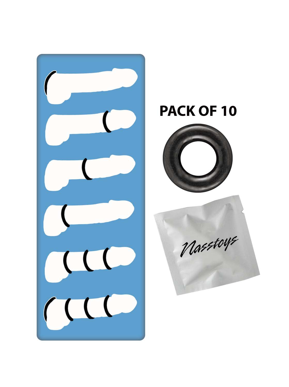 MY TEN ERECTION RINGS TIGHT FIRM RINGS-BLACK
