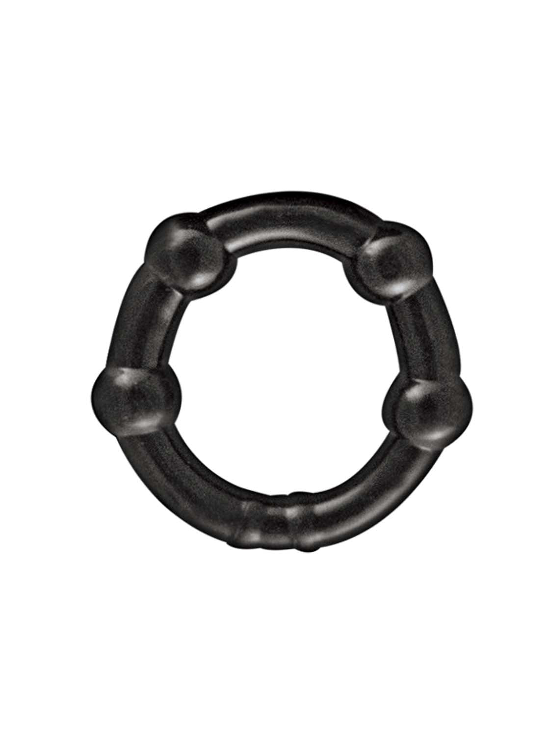 MY TEN ERECTION RINGS BEADED COMFORT RINGS-BLACK