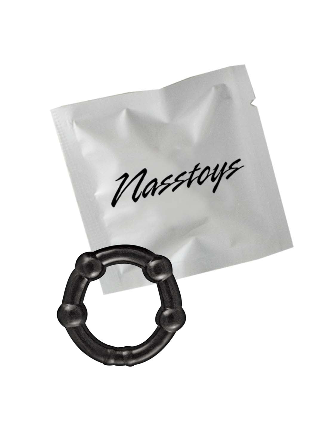 MY TEN ERECTION RINGS BEADED COMFORT RINGS-BLACK