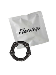 MY TEN ERECTION RINGS BEADED COMFORT RINGS-BLACK