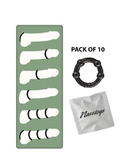 MY TEN ERECTION RINGS BEADED COMFORT RINGS-BLACK