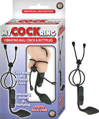 MY COCK RING VIBRATING BALL CINCH & BUTTPLUG-BLACK