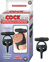 MY COCK RING VIBRATING BULLET & SCROTUM RING-BLACK