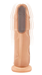 NATURAL REALSKIN VIBRATING XTENDER WITH SCROTUM RING