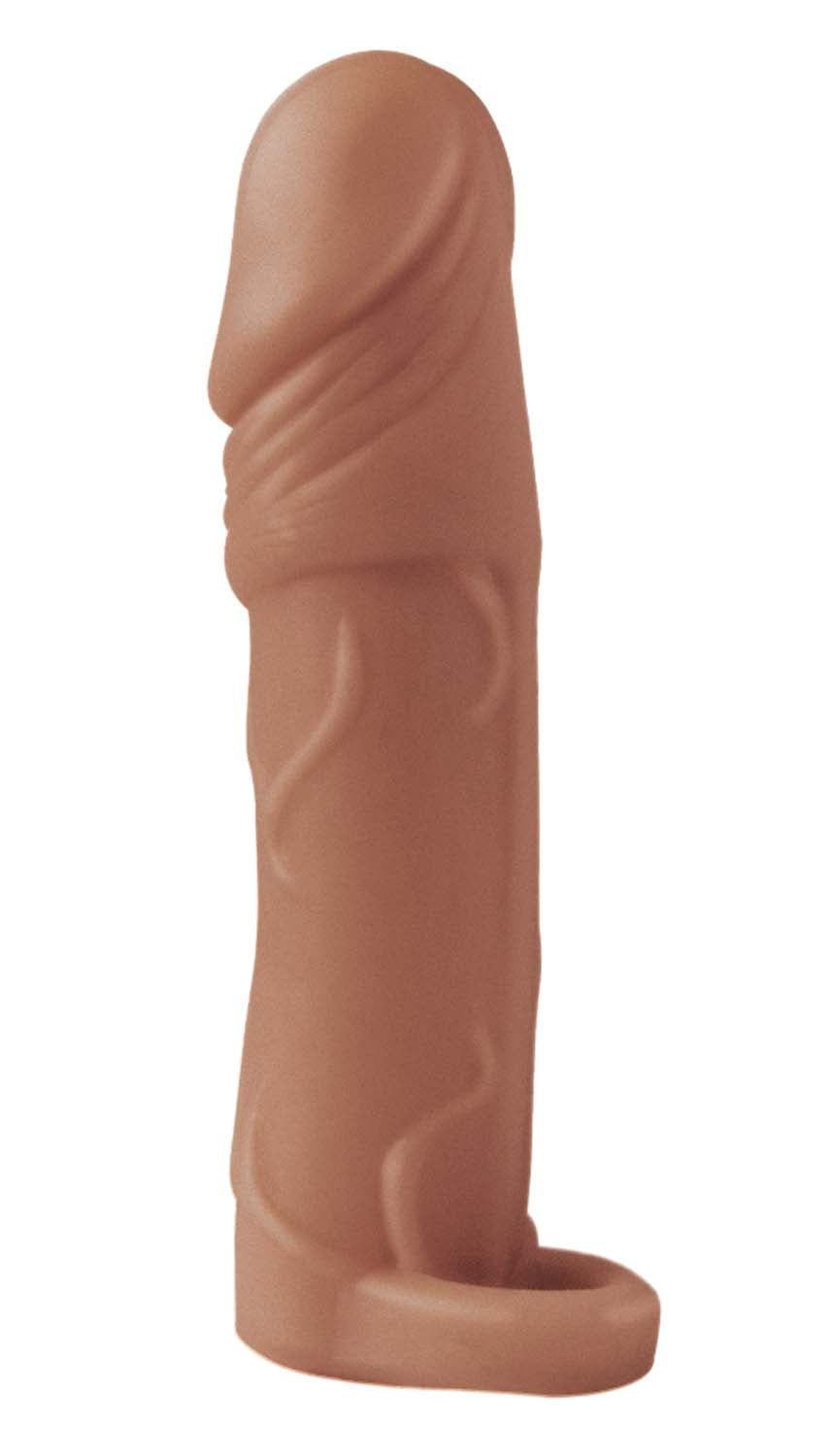 NATURAL REALSKIN VIBRATING XTENDER WITH SCROTUM RING