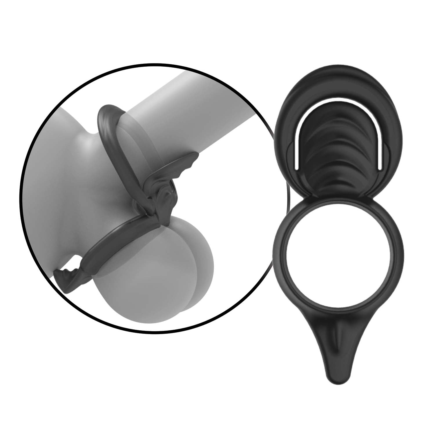 MY COCKRING DOUBLE LOOP-COCKRING & SCROTUM CINCH-BLACK