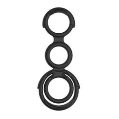 MY COCKRING QUATTRO-COCK & SCROTUM RINGS-BLACK