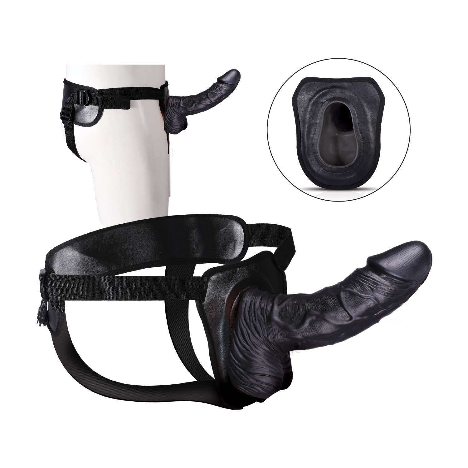 ERECTION ASSISTANT HOLLOW STRAP-ON 8"
