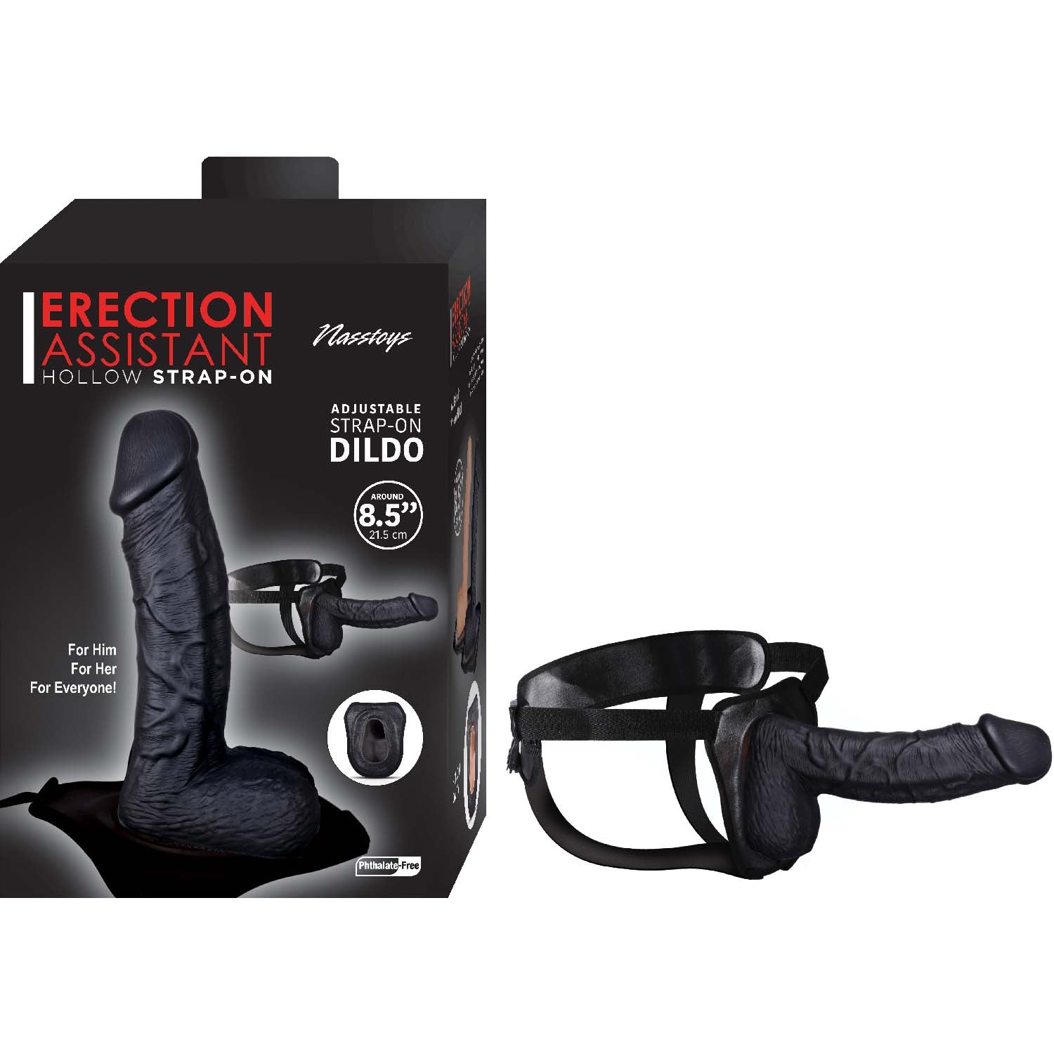 ERECTION ASSISTANT HOLLOW STRAP-ON 8.5"