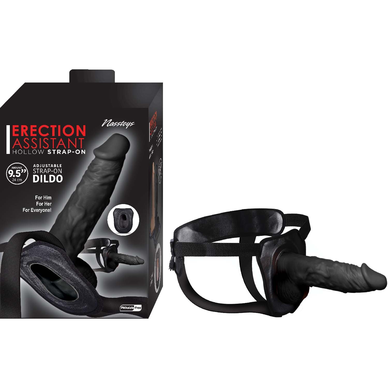 ERECTION ASSISTANT HOLLOW STRAP-ON 9.5"