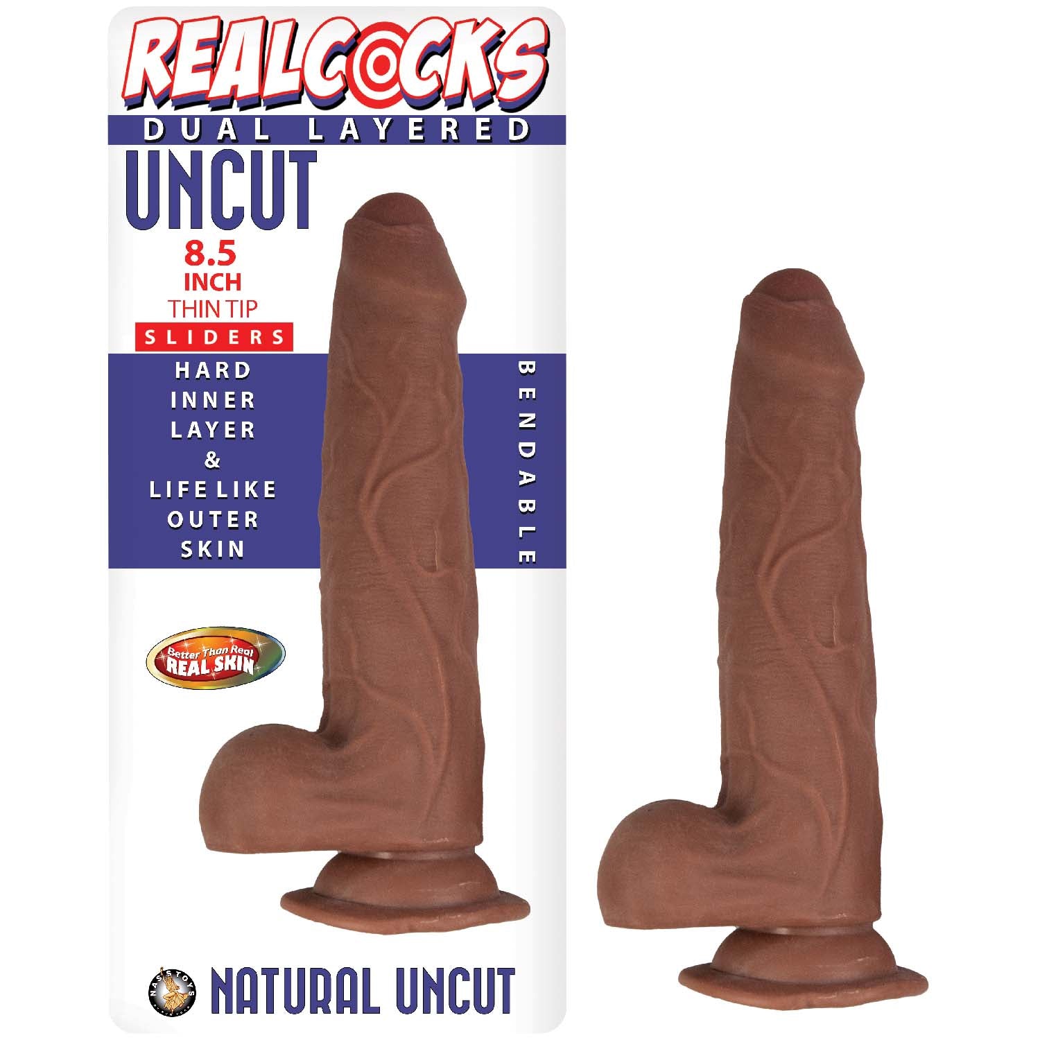 REALCOCKS DUAL LAYERED UNCUT SLIDER 8.5" THIN TIP