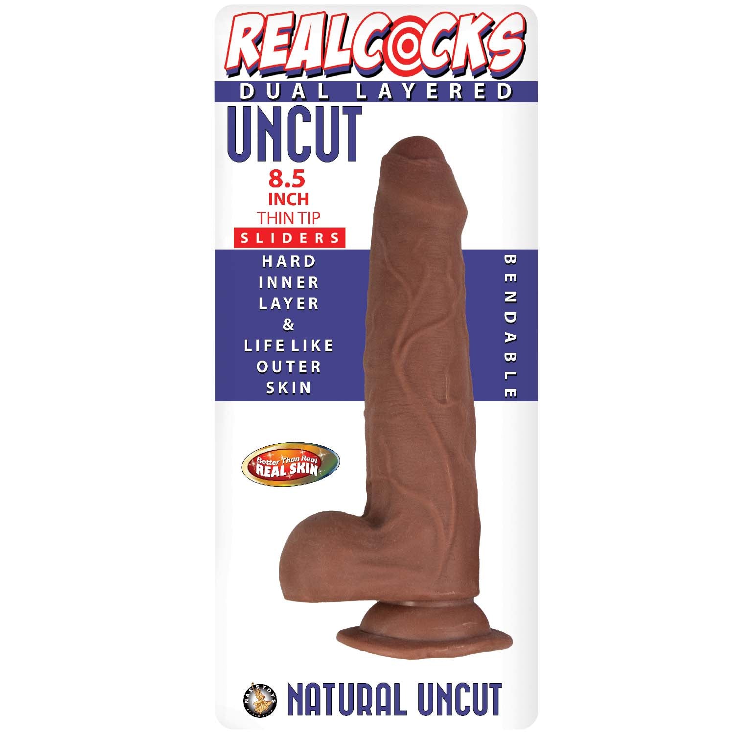 REALCOCKS DUAL LAYERED UNCUT SLIDER 8.5" THIN TIP