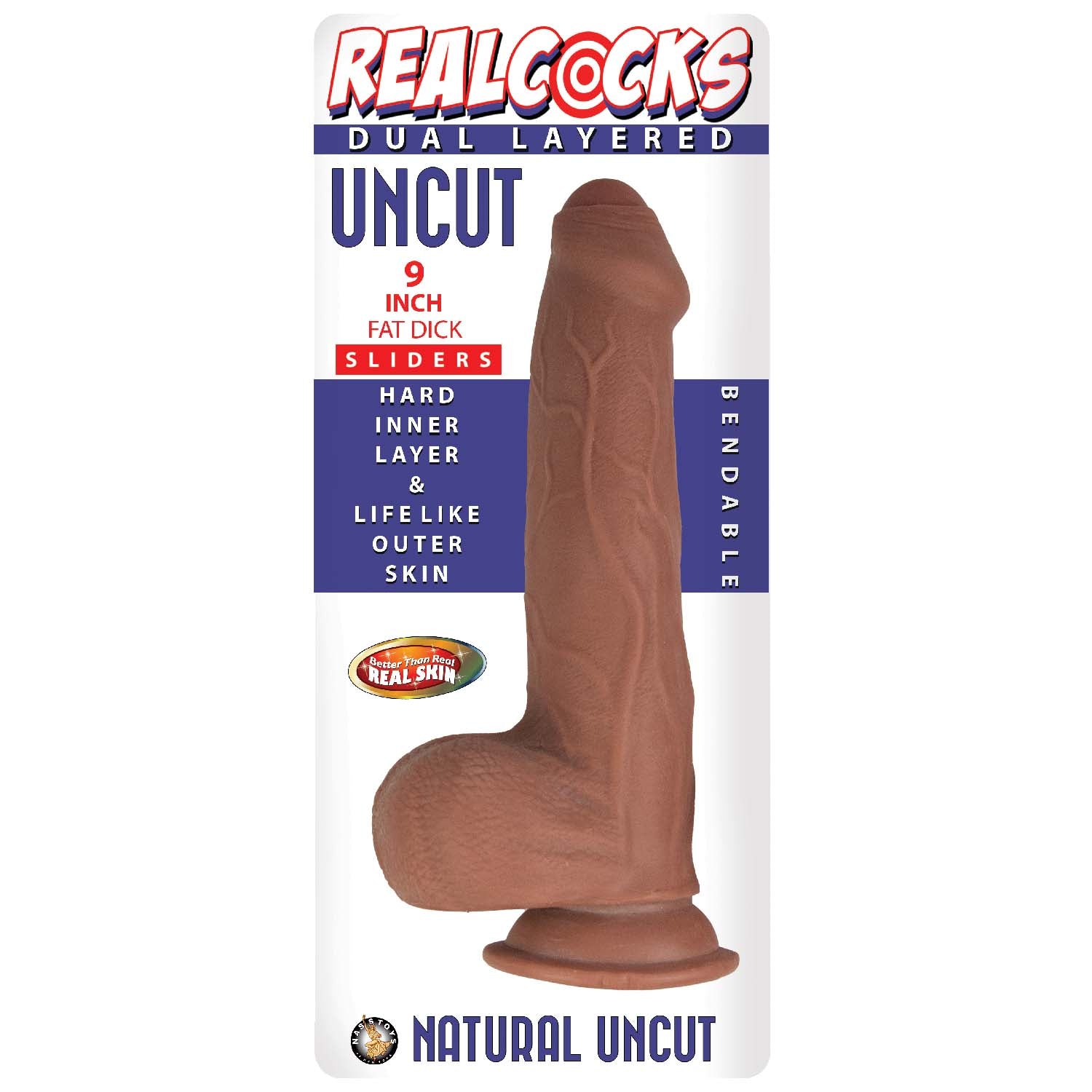 REALCOCKS DUAL LAYERED UNCUT SLIDER 9" FAT DICK