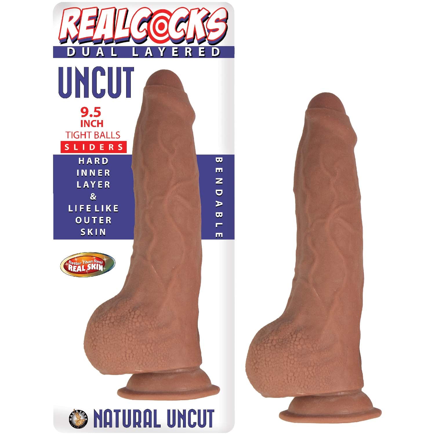 REALCOCKS DUAL LAYERED UNCUT SLIDER 9.5 TIGHT BALLS