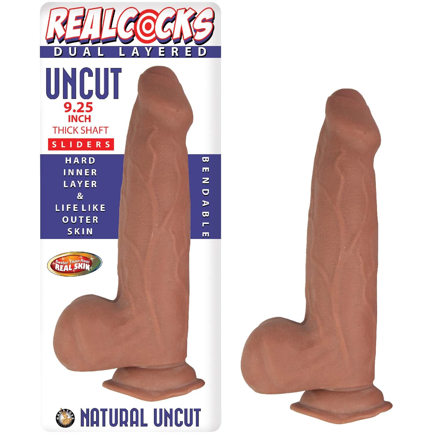 REALCOCKS DUAL LAYERED UNCUT SLIDER 9.25" THICK SHAFT