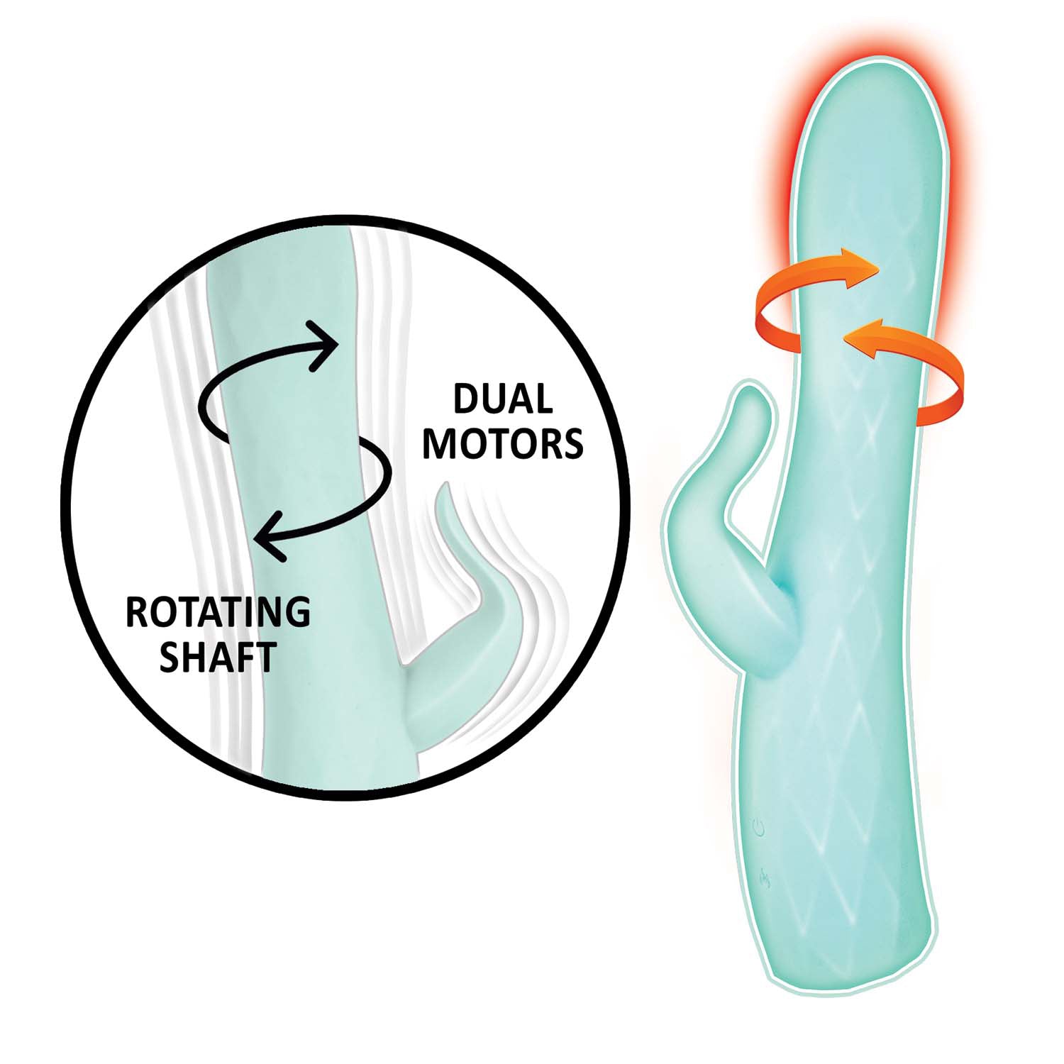 GODDESS HEAT UP ROTATING MASSAGER-AQUA