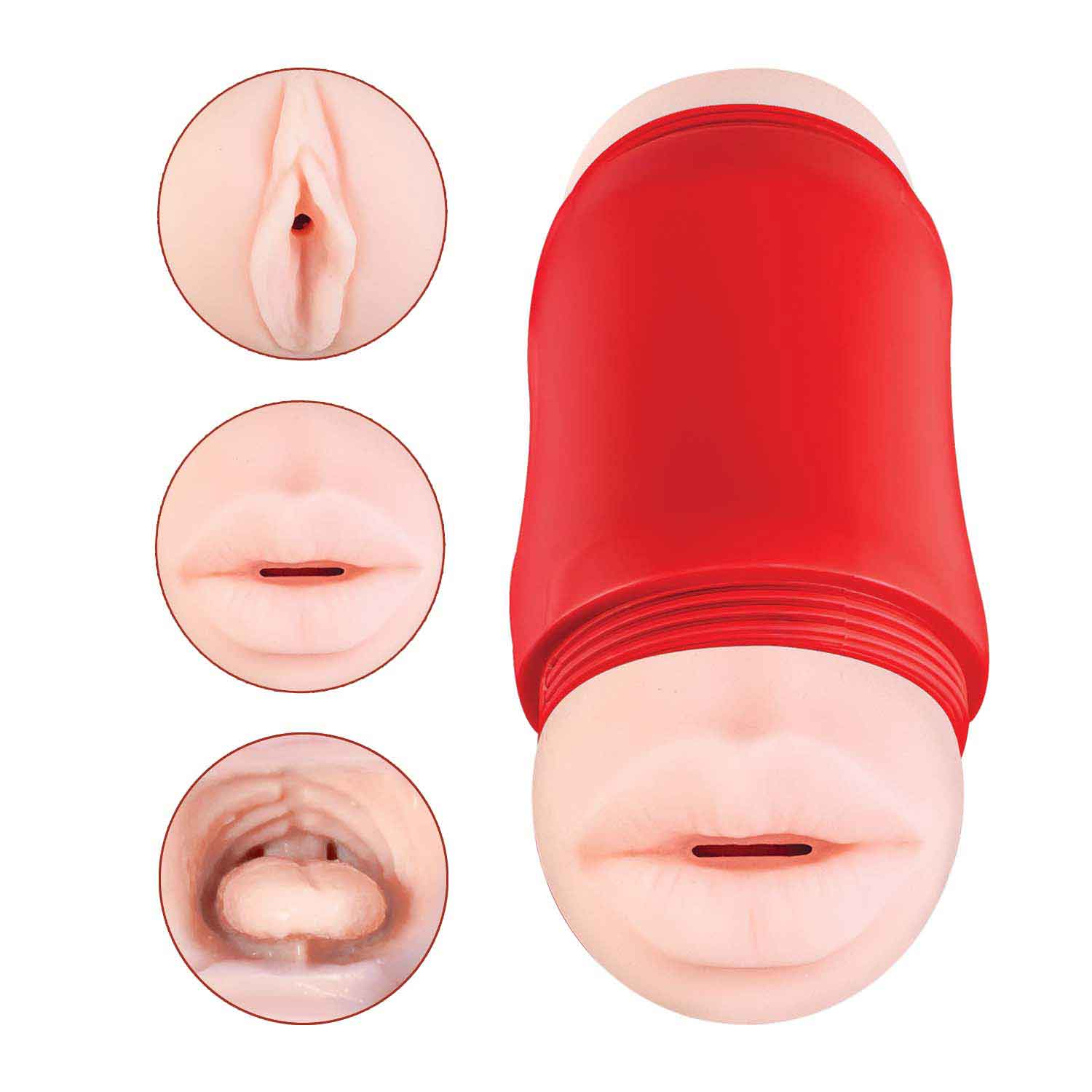 DELITE TWO WAYS MOUTH & VAGINA-WHTE