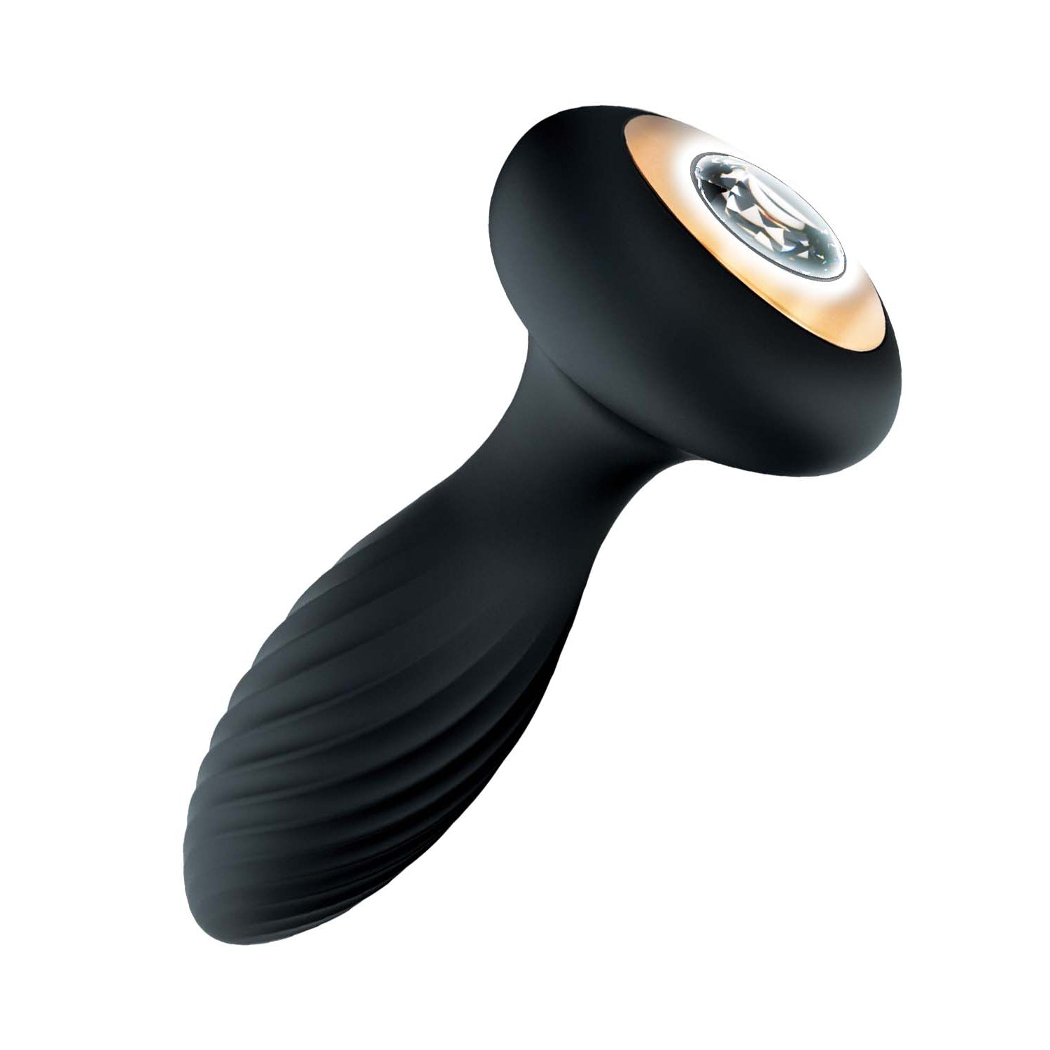 GODDESS DIAMOND VIBRATING PLUG-BLACK