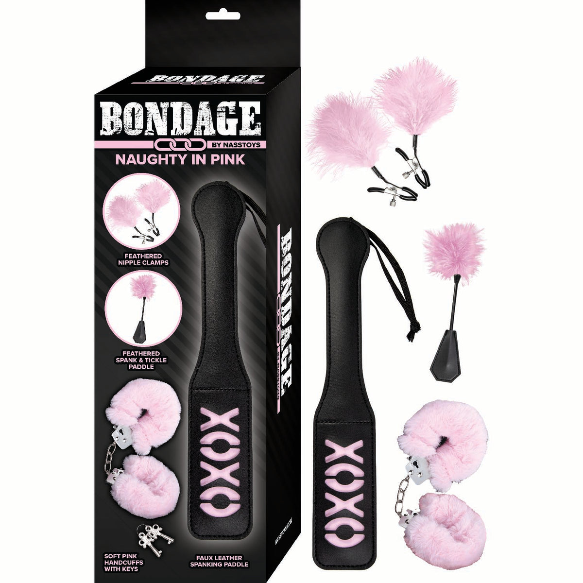 BONDAGE BY NASSTOYS NAUGHTY IN PINK-BLACK & PINK