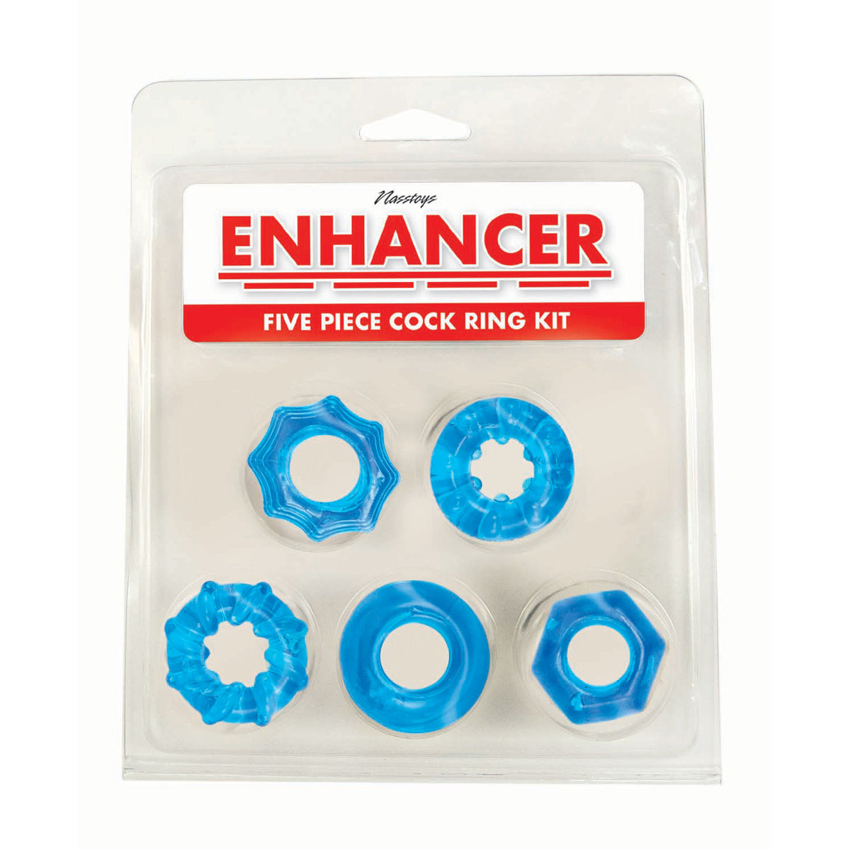 ENHANCER FIVE PIECE COCK RING SET-BLUE