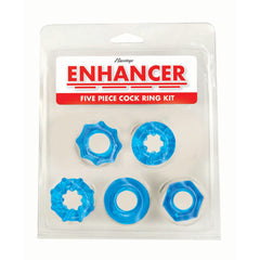 ENHANCER FIVE PIECE COCK RING SET-BLUE