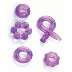 ENHANCER FIVE PIECE COCK RING SET-PURPLE